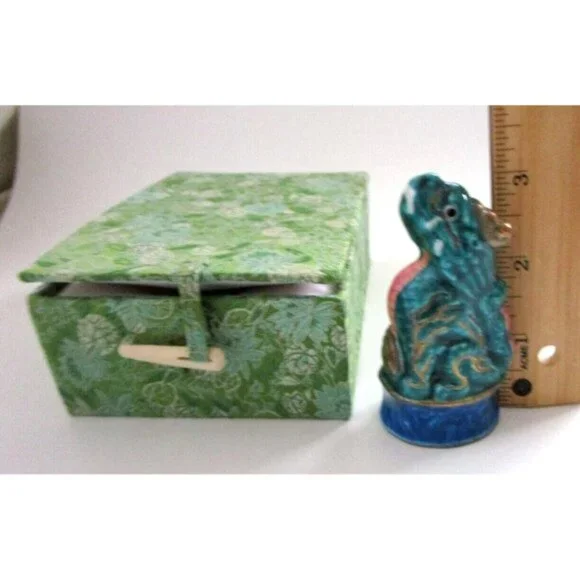 VTG Asian Porcelain QiLin Animal Unicorn Figurine with Box - Blessings & Luck
